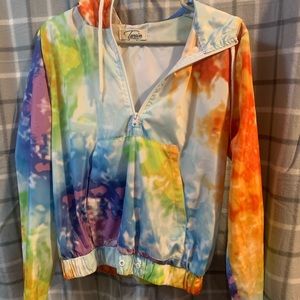 Rainbow windbreaker pullover
